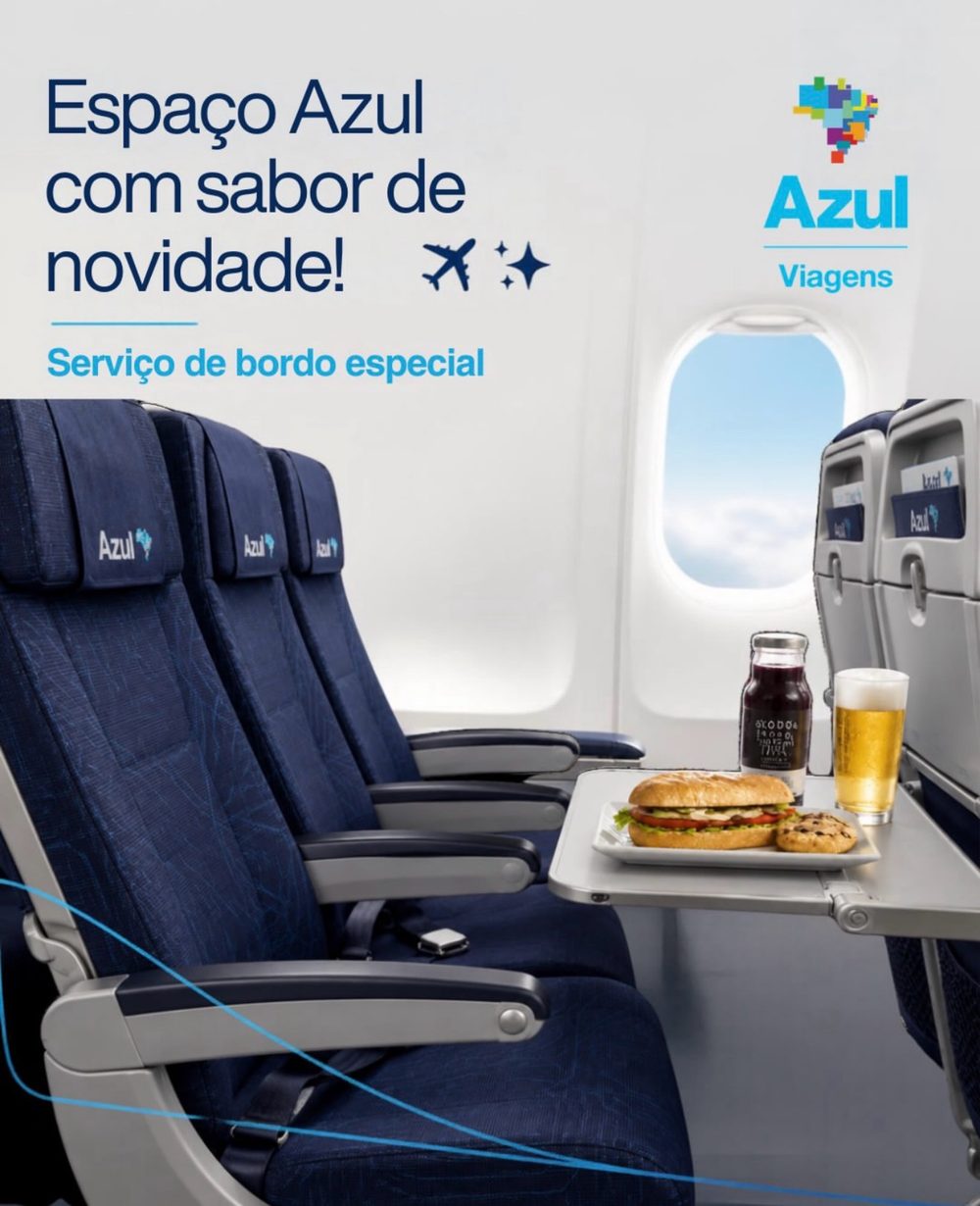 Poltronas Espaço Azul com lanche servido a bordo